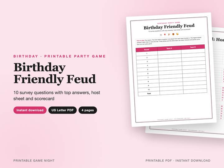 Birthday Friendly Feud