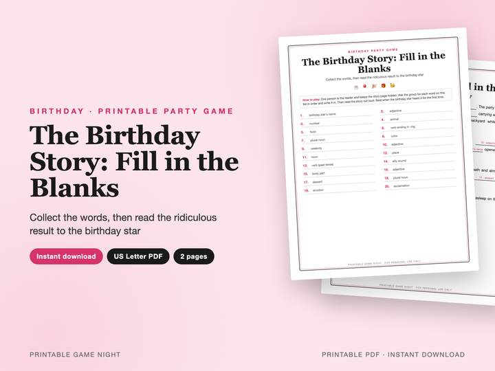 The Birthday Story: Fill in the Blanks