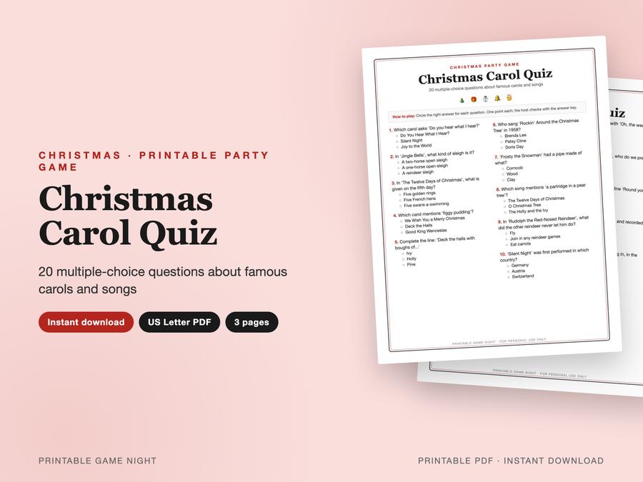 Christmas Carol Quiz