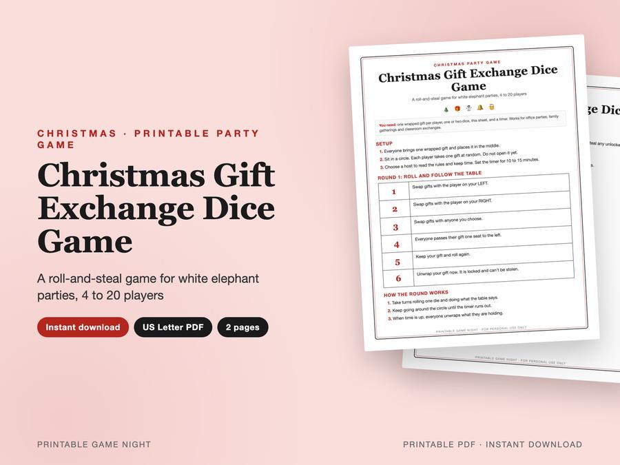 Christmas Gift Exchange Dice Game