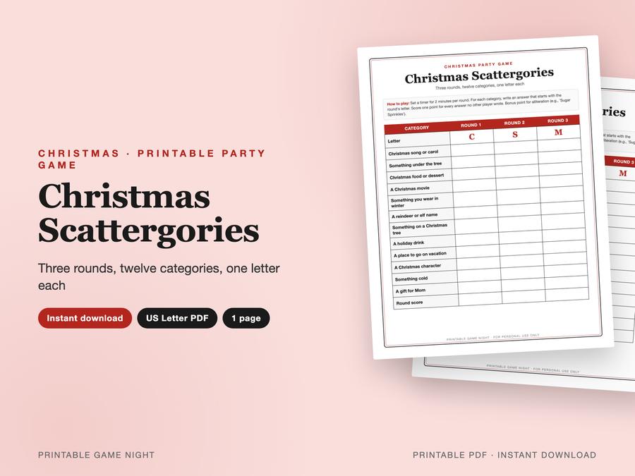 Christmas Scattergories