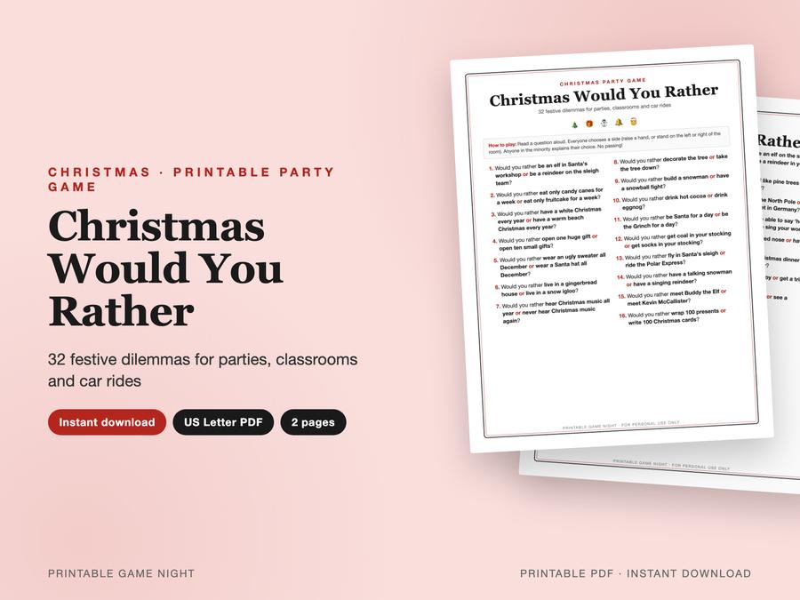 Christmas Would You Rather