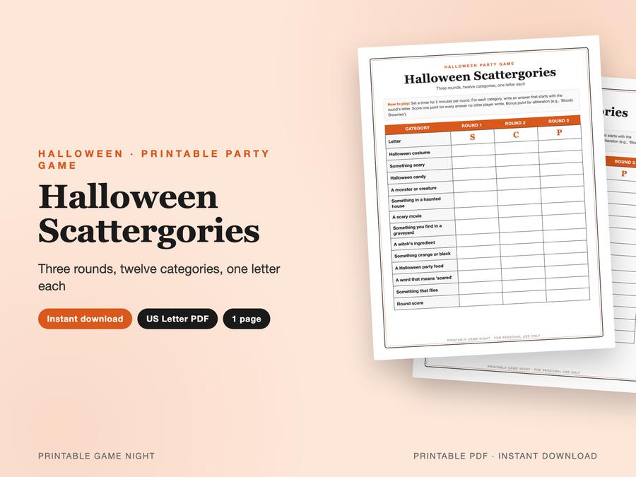 Halloween Scattergories