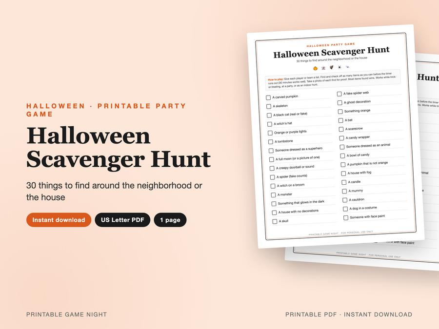 Halloween Scavenger Hunt