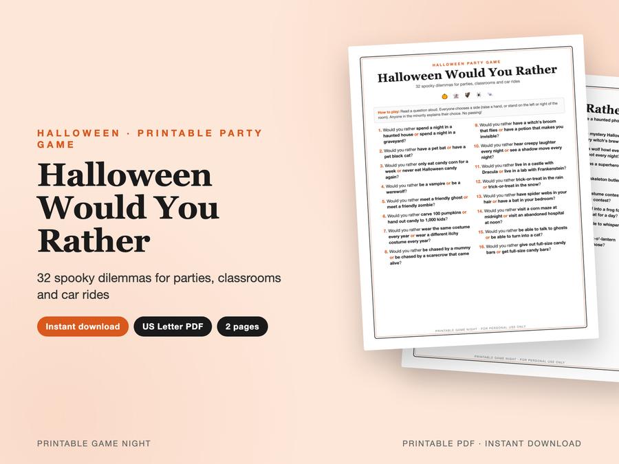 Halloween Would You Rather