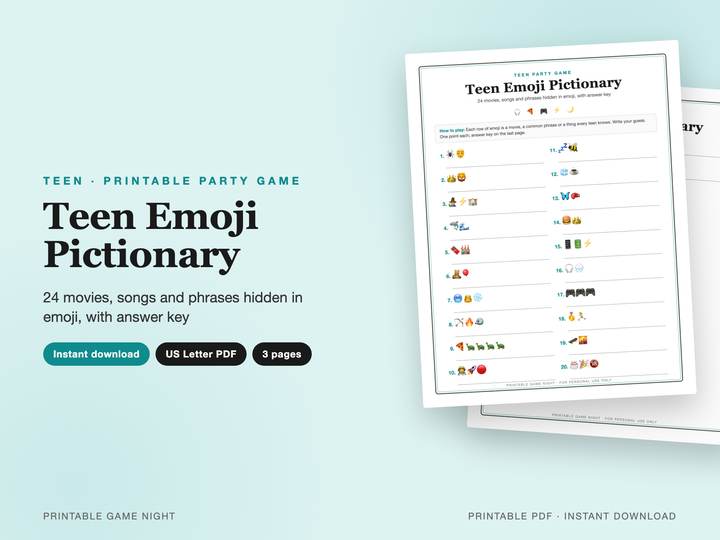 Teen Emoji Pictionary