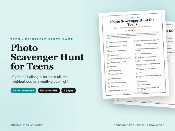 Photo Scavenger Hunt for Teens