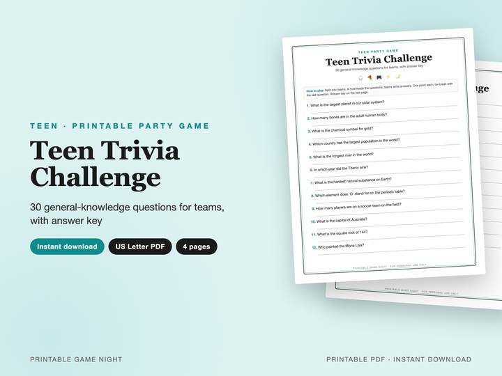 Teen Trivia Challenge