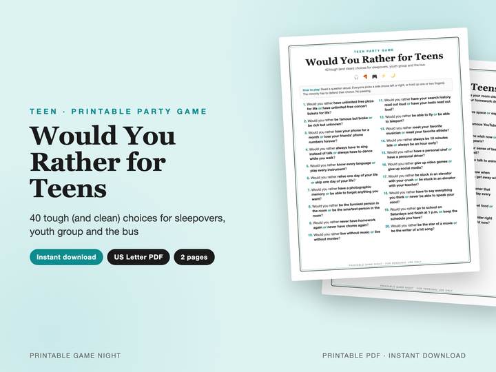 Would You Rather for Teens