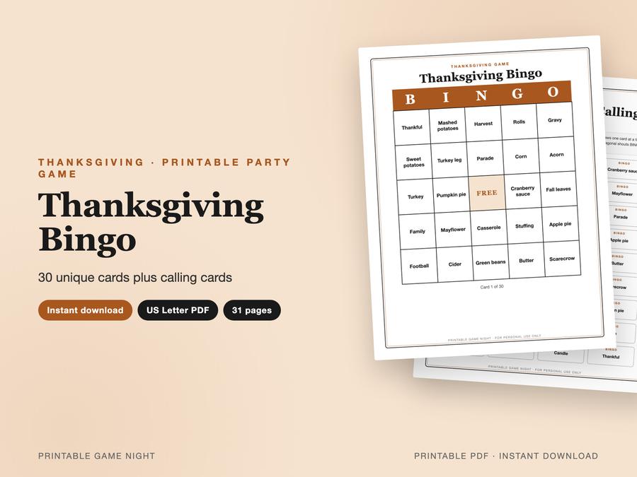 Thanksgiving Bingo