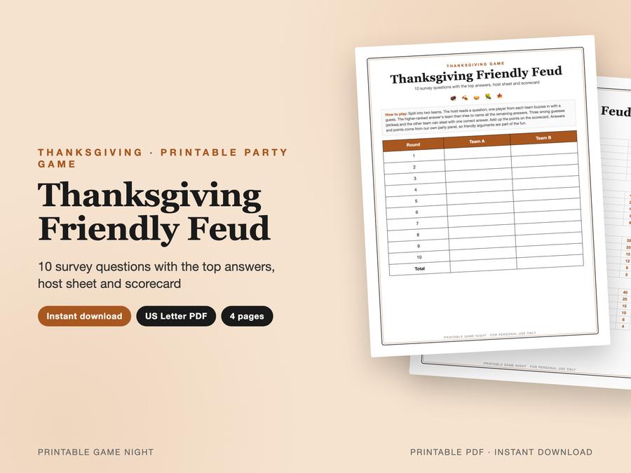 Thanksgiving Friendly Feud
