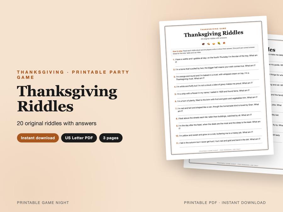 Thanksgiving Riddles