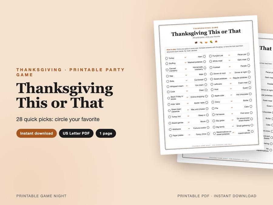 Thanksgiving This or That